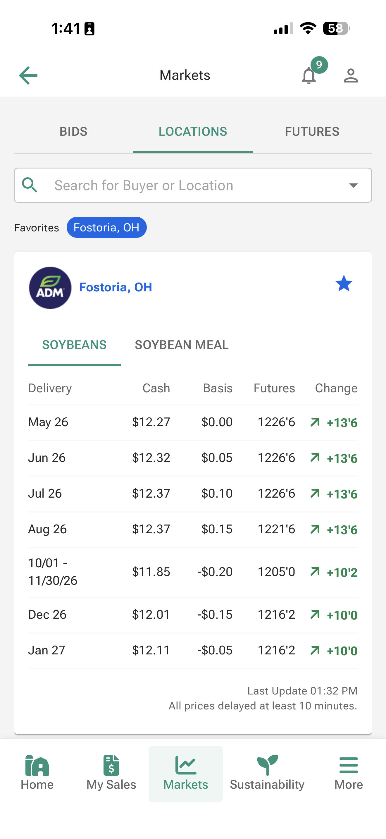 Gradable Farmer App — bids, contracts, and settlement view from a grower's phone